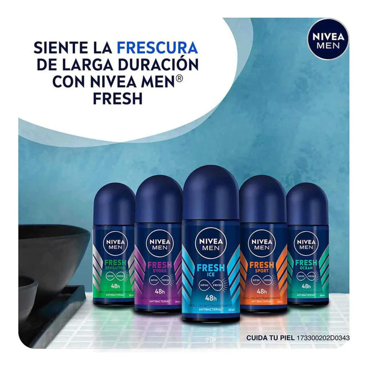 Desodorante Antibacterial Nivea Men Fresh Electric Rollon 50ml