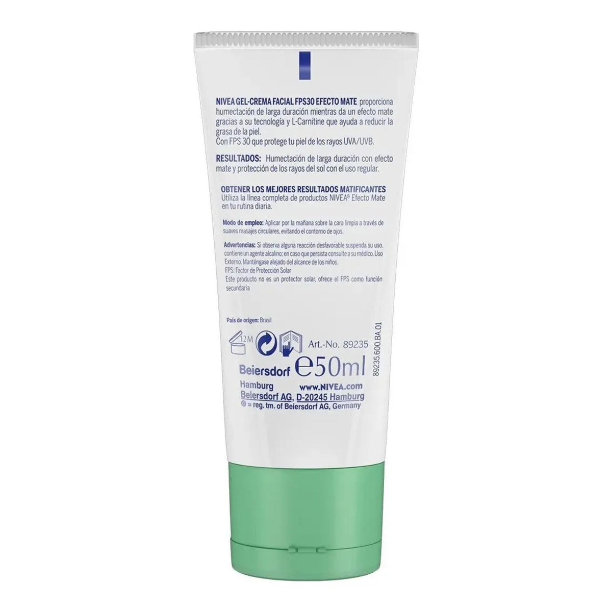 Nivea Crema Facial Mate FPS 30 Piel Grasa 50 ml