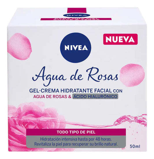 Gel Crema Nivea Hidratación 48 Horas Con Agua De Rosas 50ml