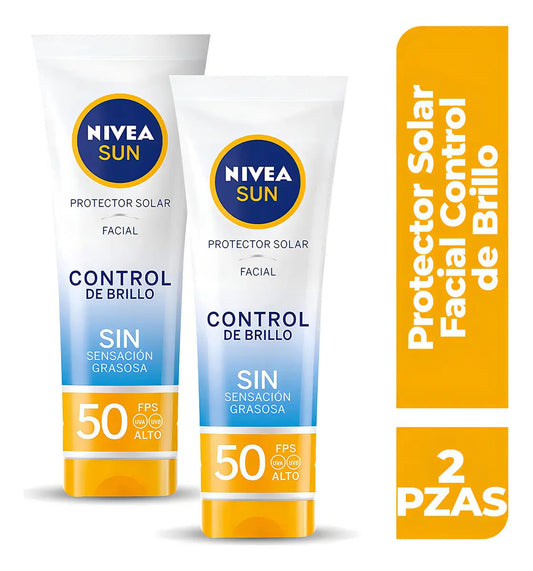 Pack 2 Nivea Sun Control Brillo Mate FPS 50