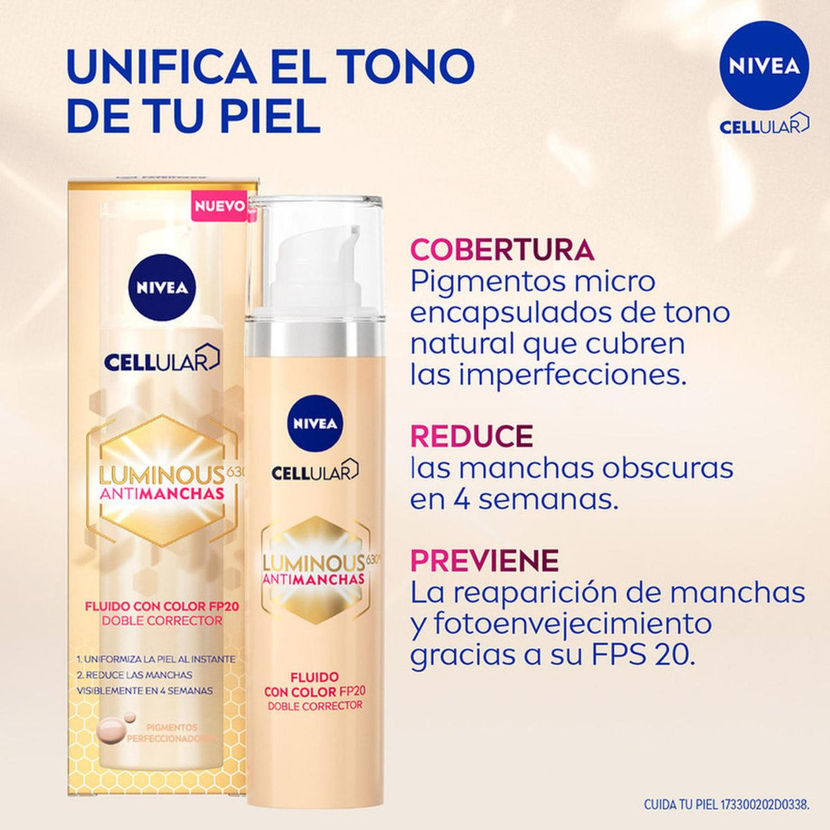 Fluido Con Color Nivea Cellular Luminous630 Antimanchas 40ml