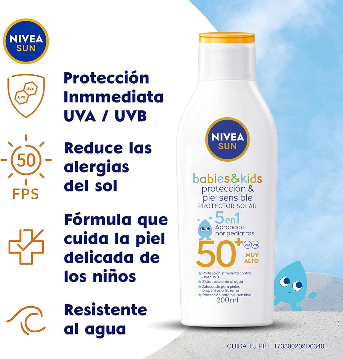 NIVEA SUN Kids Piel Sensible Loción FPS 50+ 200 ml