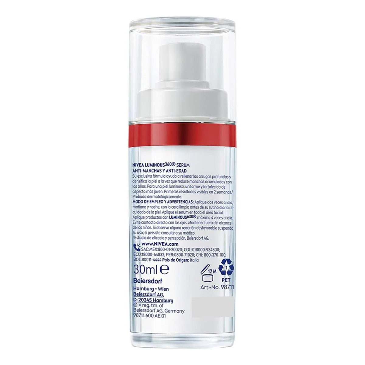 Kit Nivea Luminous 630 Anti-edad Serum + Fluido Día Fps 50+