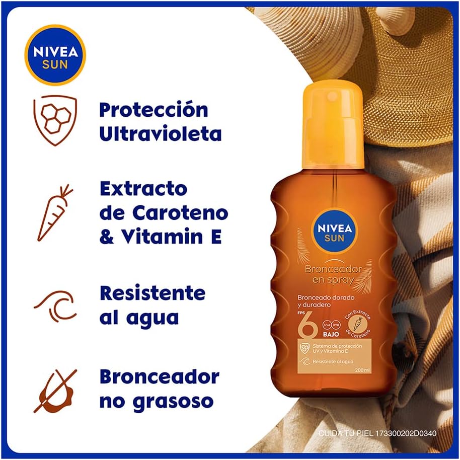 NIVEA SUN Protect & Bronze FPS 50 Spray 200 ml