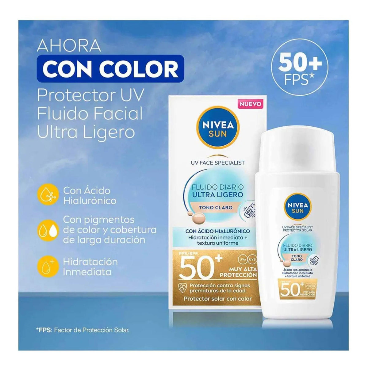 Nivea Protector Solar Facial Fluido Color Claro 40ml