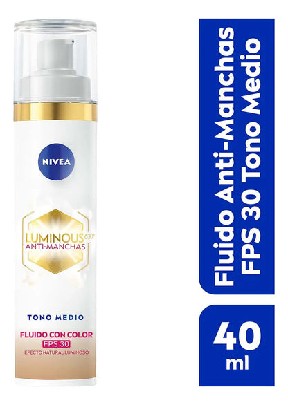 Nivea Luminous630 Fluido Antimanchas Tono Medio 40 ml