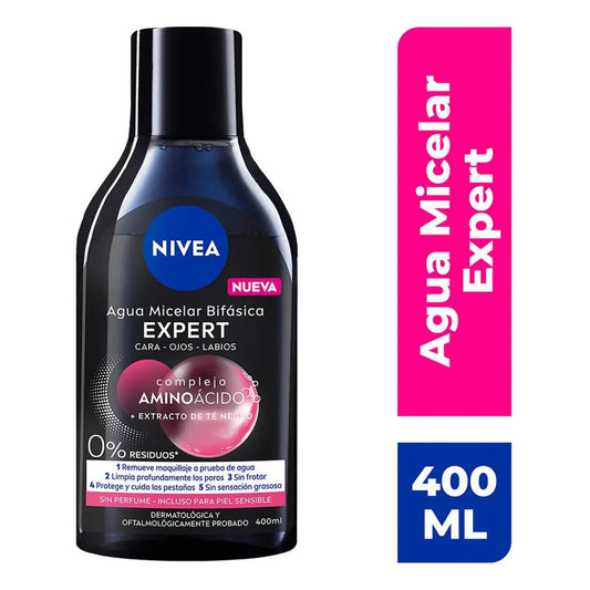 Agua Micelar Bifásica Nivea Micellair Black Expert 400 Ml