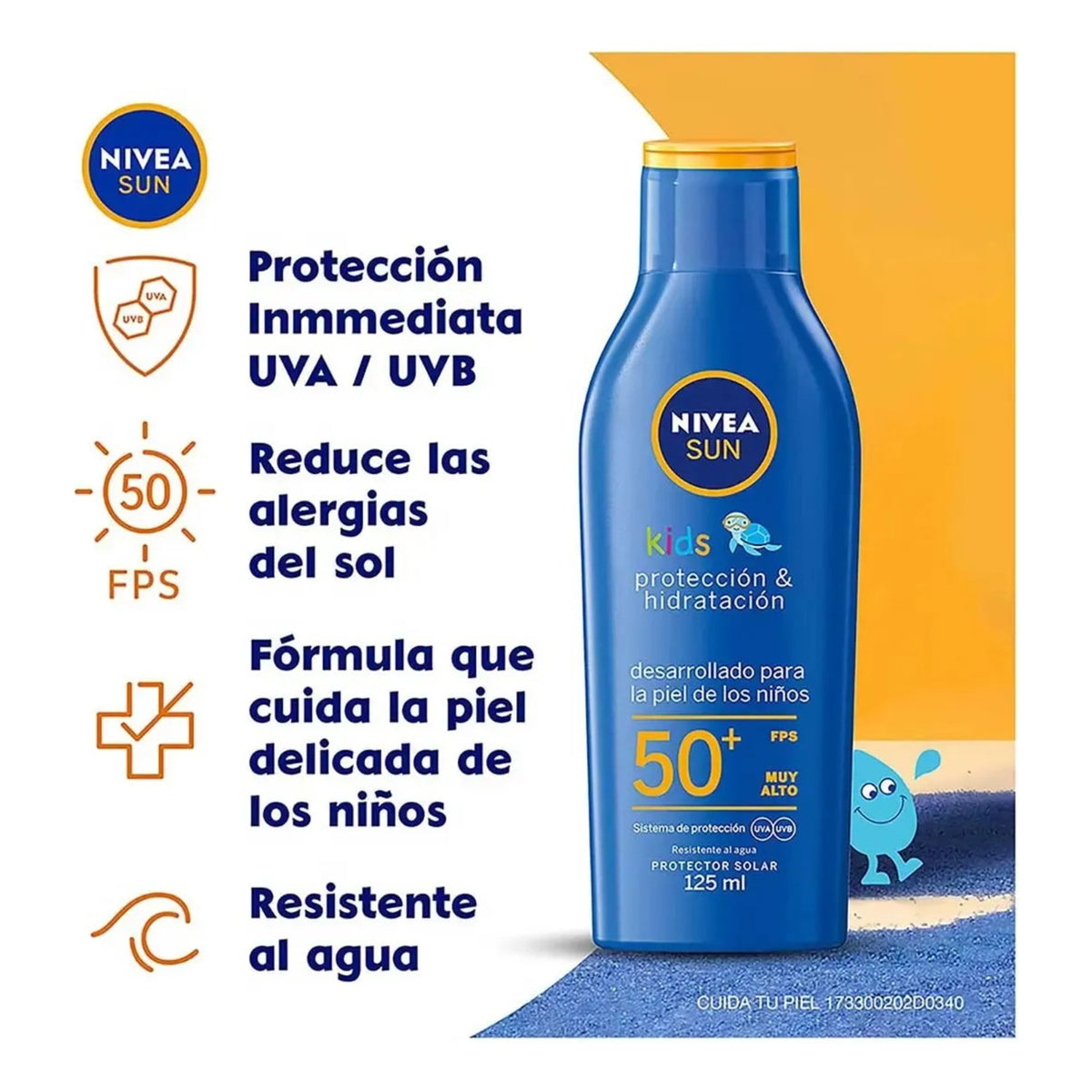 Nivea Protector Solar Corporal Hidratación Kid Fps 50+ 125ml