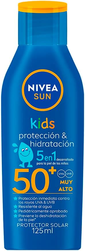 Protector Solar Corporal NIVEA SUN Protección & Hidratación Kids FPS 50+ 125Ml, Sin Fragancia