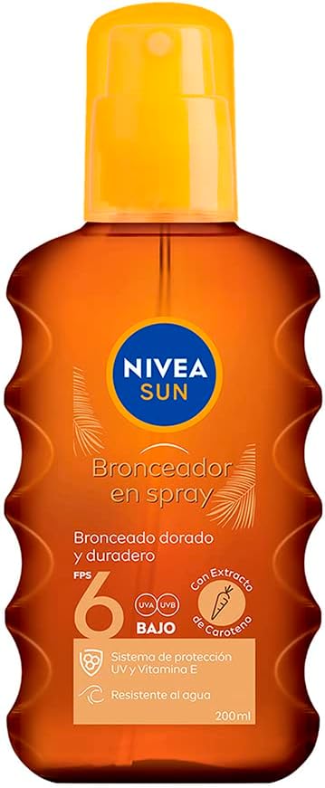 Protector Solar NIVEA SUN Protect & Bronze FPS 50 200Ml, Bronceado Natural Spray