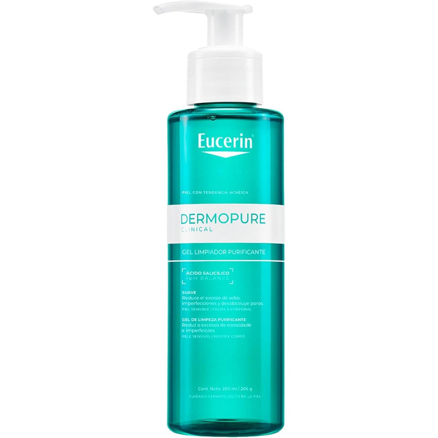 Eucerin Dermopure Clinical Gel Limpiador Facial y Corporal Purificante para Piel Sensible 200 Ml