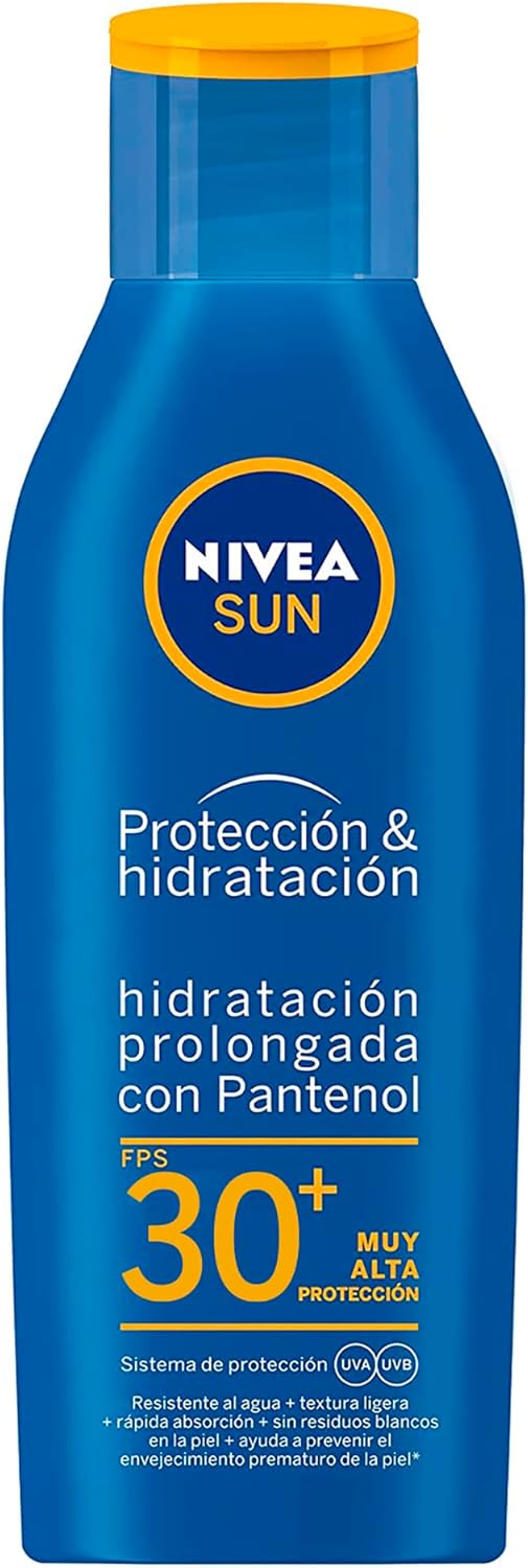 Protector Solar Corporal NIVEA SUN Protección E Hidratación Fps30+ 200Ml, Con Vitamina C Y Ácido Hialurónico