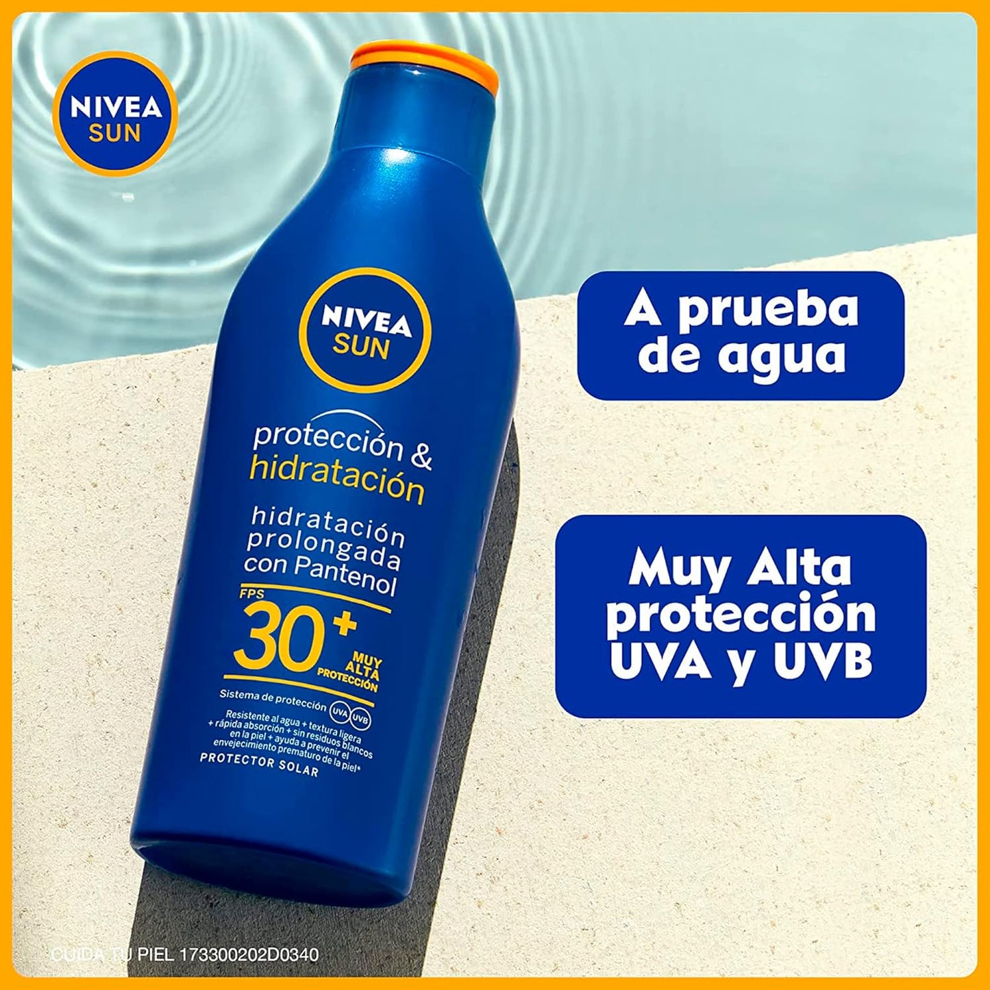 Protector Solar Corporal NIVEA SUN Protección E Hidratación Fps30+ 200Ml, Con Vitamina C Y Ácido Hialurónico