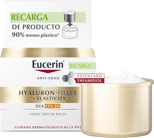 EUCERIN HYALURON-FILLER +ELASTICITY CREMA DE DÍA FPS 30 (Refill 50 ml)