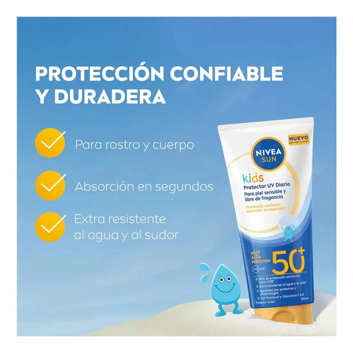 Nivea Protector Solar Infantil Rostro Y Cuerpo Fps 50+100ml