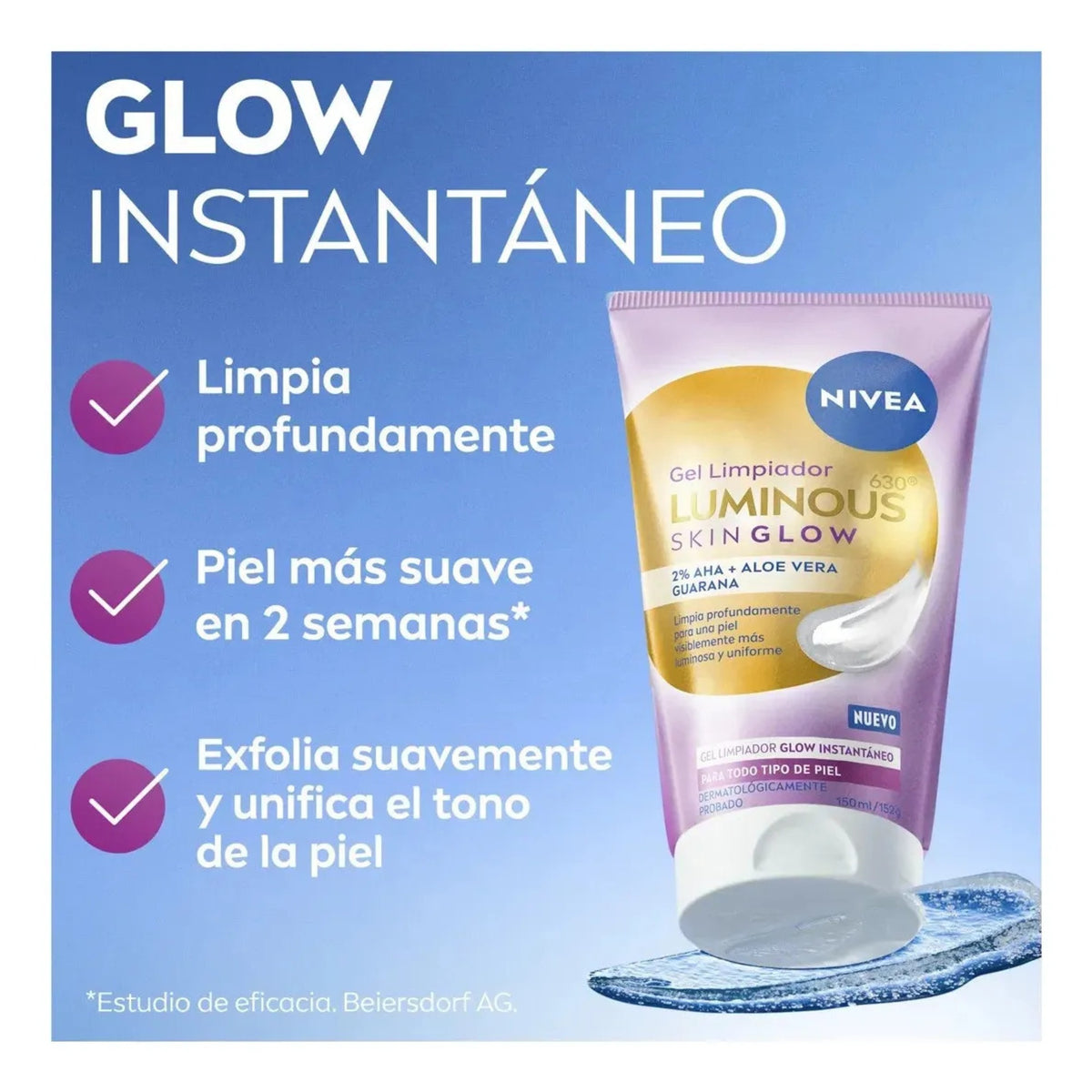 Nivea Luminous 630 Skin Glow Gel Limpiador 150ml