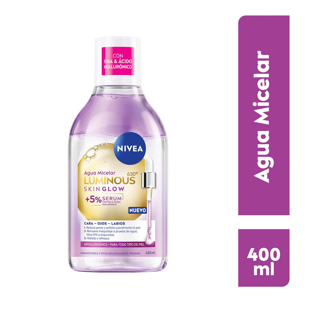 NIVEA Luminous 630 Skin Glow Agua Micelar 400ml