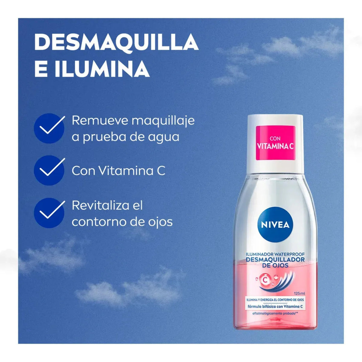 Iluminador Waterproof Desmaquillante Bifásico Ojos Vitaminac