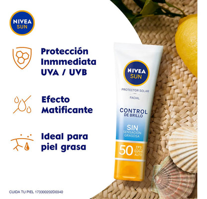 Pack 2 Nivea Sun Control Brillo Mate FPS 50