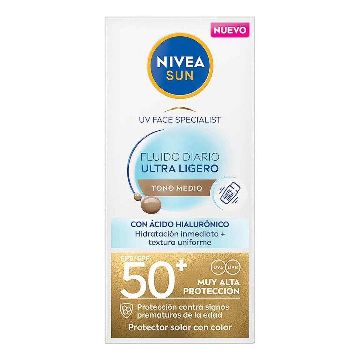 Nivea Protector Solar Facial Fluido Color Medio 40ml