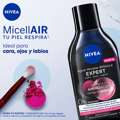 Agua Micelar Bifásica Nivea Micellair Black Expert 400 Ml