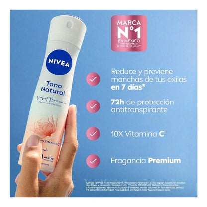 Desodorante En Spray Nivea Tono Natural Velvet Romance
