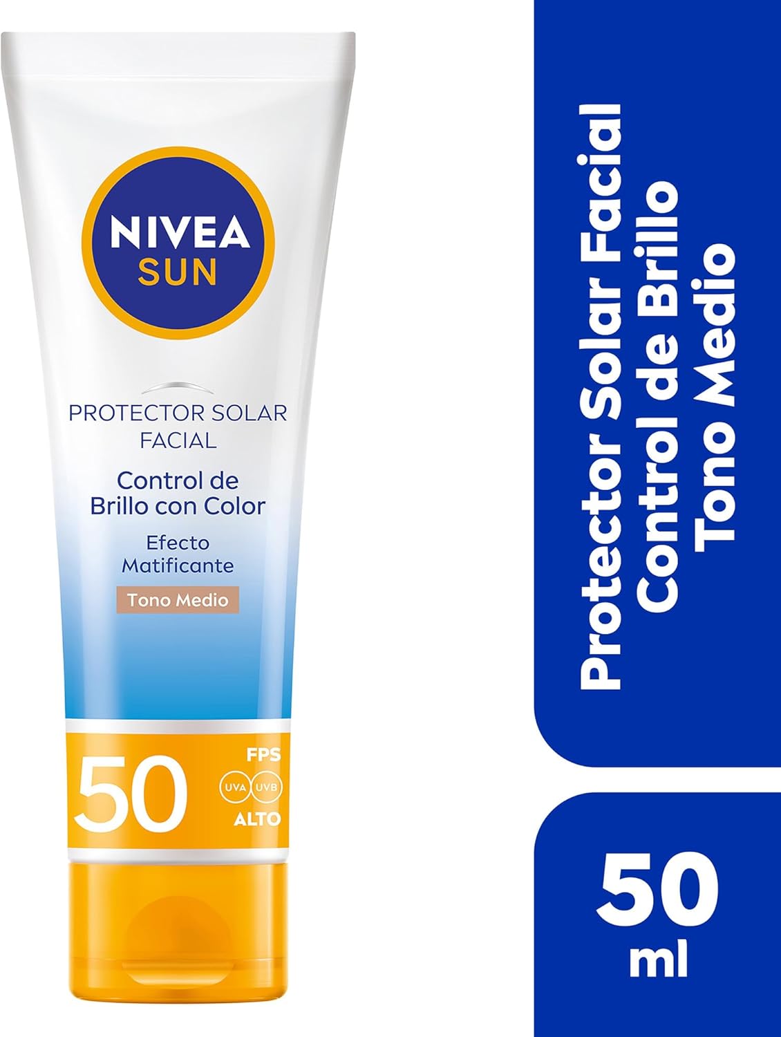 NIVEA SUN Control Brillo Tono Medio FPS 50+ 50 ml
