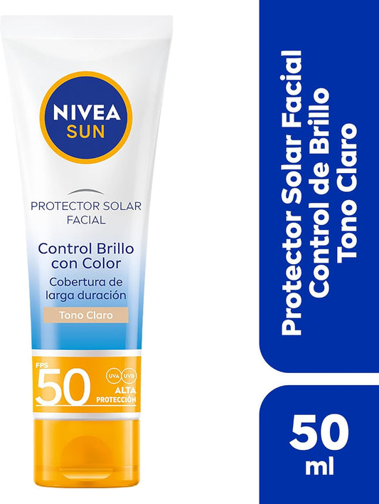 NIVEA SUN Control Brillo Tono Claro FPS 50+ 50 ml