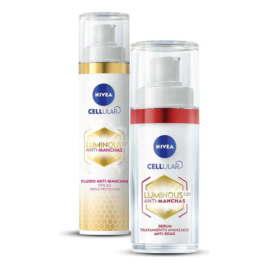 Kit Nivea Luminous 630 Anti-edad Serum + Fluido Día Fps 50+