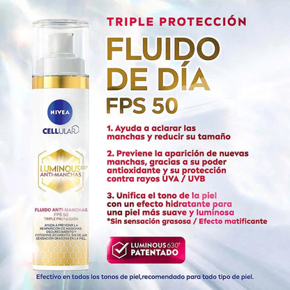 2 Pack Nivea Luminous Serum Anti Imperfecciones + Fluido Día