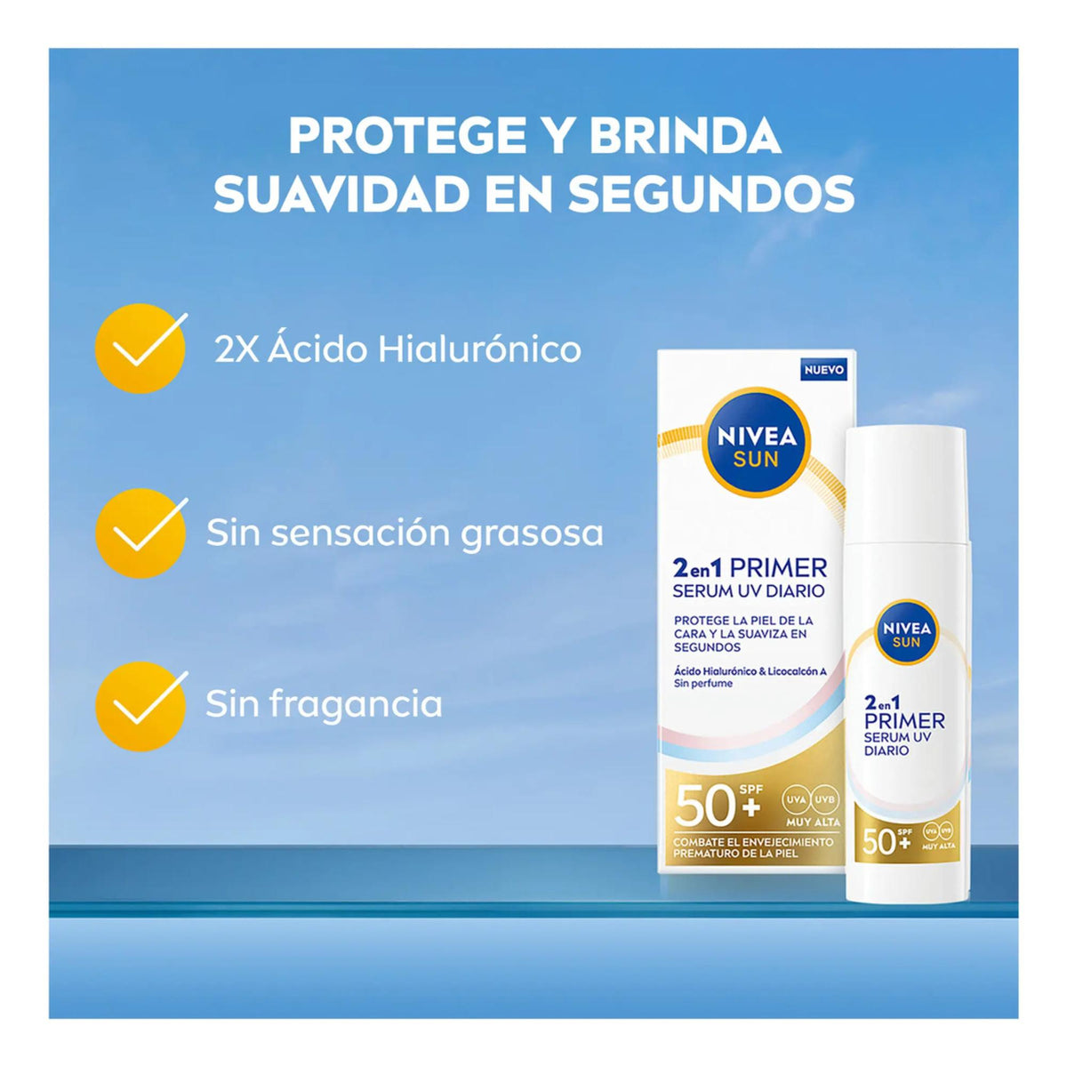 Nivea Protector Solar Facial 2 En 1 Primer Daily Uv Serum 30