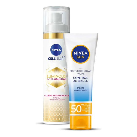 2 Pack Nivea Fluido Día Luminous + Nivea Sun Oil Control