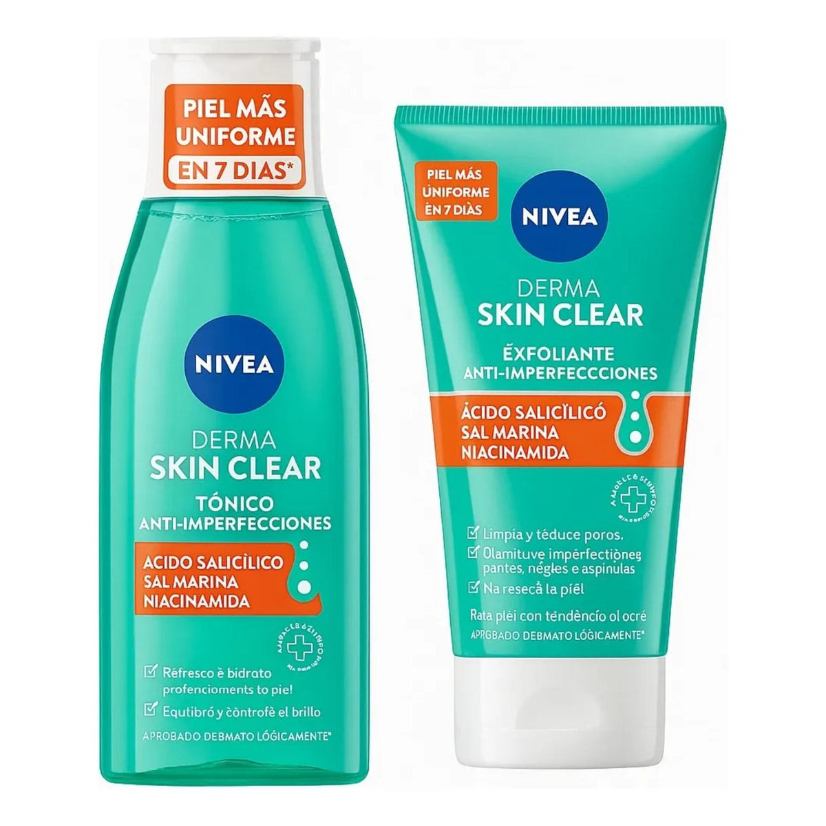 Nivea Rutina Derma Skin Tónico 200ml + Gel Exfoliante 150ml