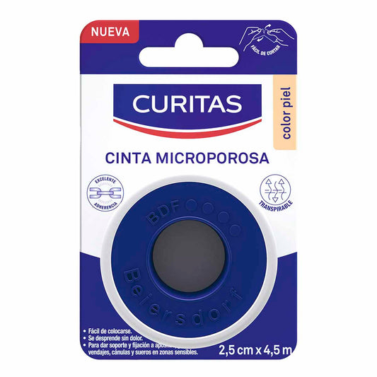 Curitas Cinta Microporosa Piel 2.5 cm x 4.5 m