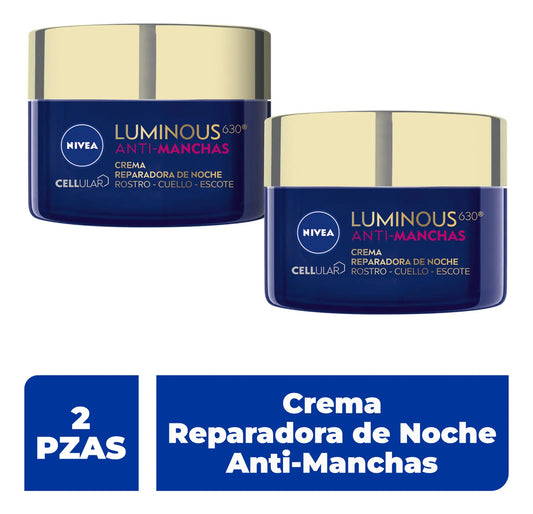 Pack X2 Antimanchas Crema De Noche Reparadora Nivea Luminous