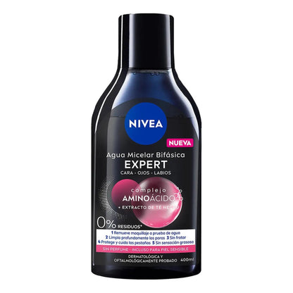 Agua Micelar Bifásica Nivea Micellair Black Expert 400 Ml