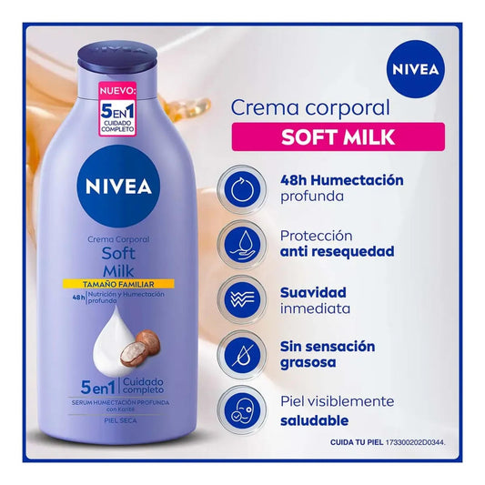 Nivea Crema Corporal Humectante Protect&m Soft Milk (650 Ml)