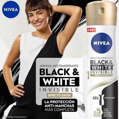 Nivea Black White Satín Desodorante 150 ml