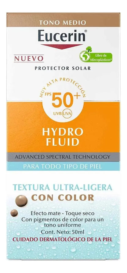 Eucerin Sun Face Hydro-fluid Fps 50 + Tono Medio 50ml