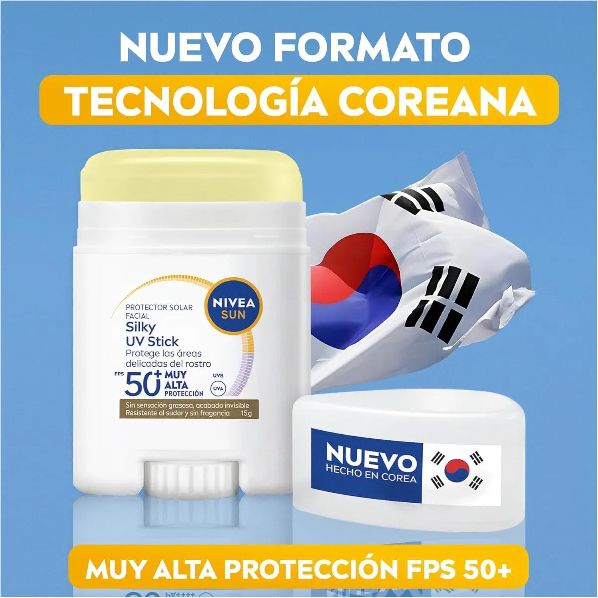 2pack Nivea Sun Stick Barra Fps50+ Acabado Invisible 15g C/u