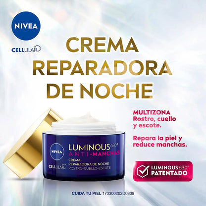 Pack X2 Antimanchas Crema De Noche Reparadora Nivea Luminous