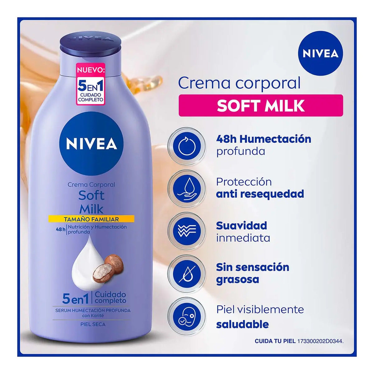 Nivea Crema Corporal Humectante Protect&m Soft Milk (650 Ml)