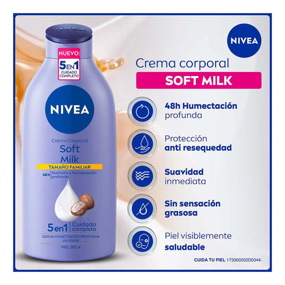 Nivea Crema Corporal Humectante Protect&m Soft Milk (650 Ml)
