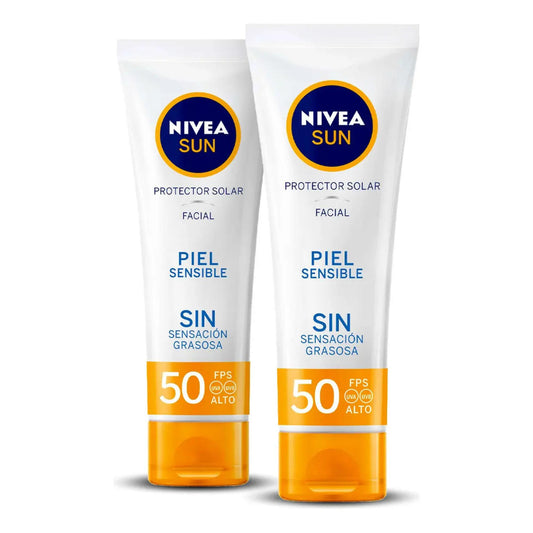 Pack 2 Nivea Sun UV Sensitive Facial FPS 50 50 ml