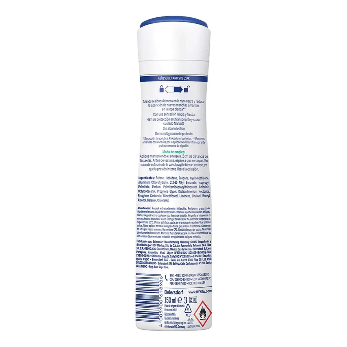 Nivea Black White Fresh Antitranspirante 150 ml