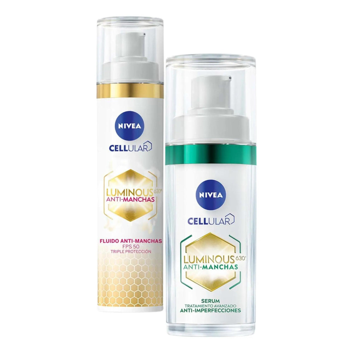 2 Pack Nivea Luminous Serum Anti Imperfecciones + Fluido Día