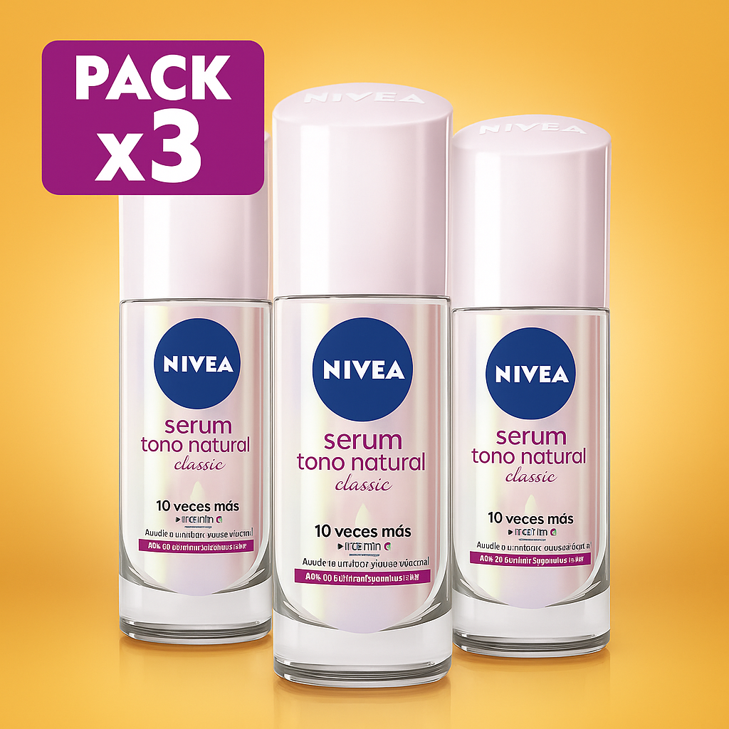 Pack 3 Desodorante Nivea Serum tono natural classic 40ml