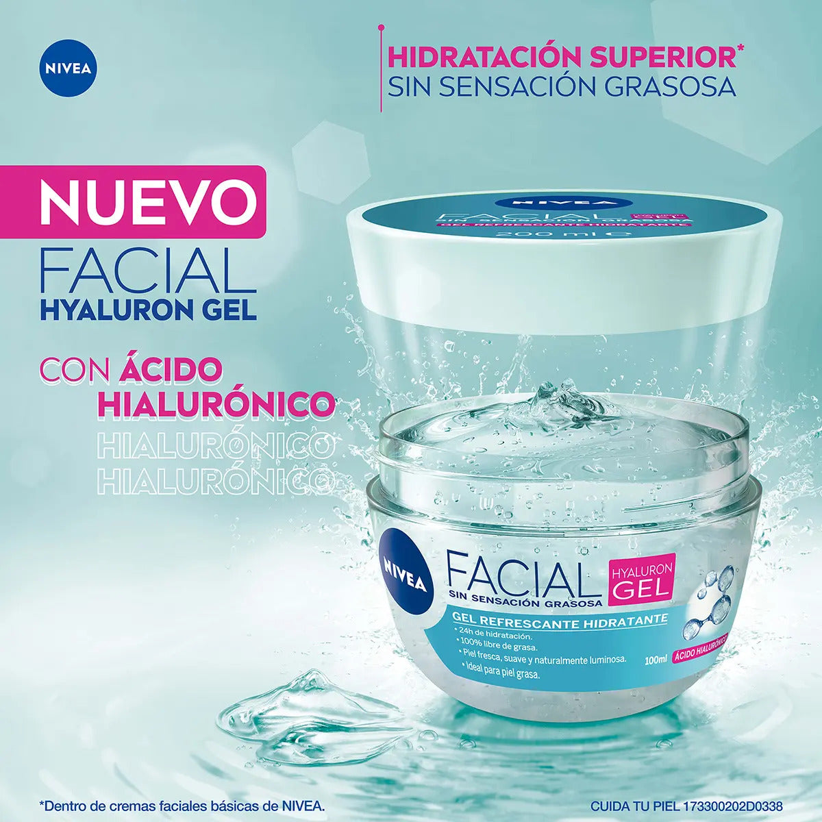 3 Pack Gel Facial Cuidado Facial Nivea Hyaluron Gel