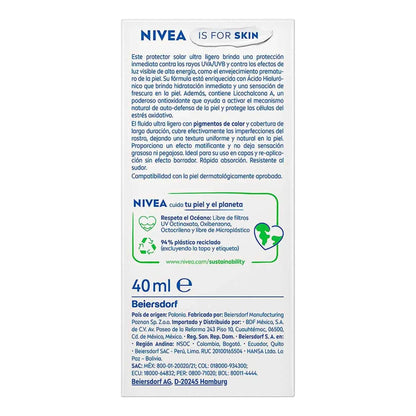 Nivea Protector Solar Facial Fluido Color Medio 40ml