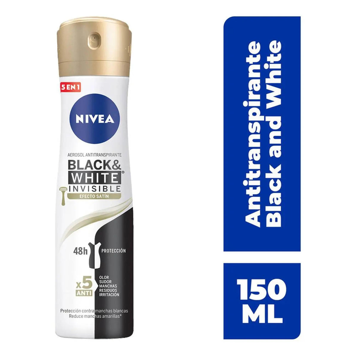 Nivea Black White Satín Desodorante 150 ml